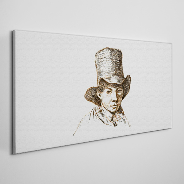 Portrait in a hat Canvas Wall art