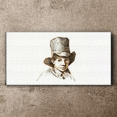 Portrait in a hat Canvas Wall art