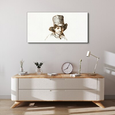 Portrait in a hat Canvas Wall art