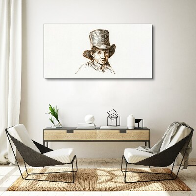 Portrait in a hat Canvas Wall art