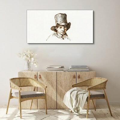 Portrait in a hat Canvas Wall art