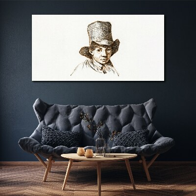 Portrait in a hat Canvas Wall art