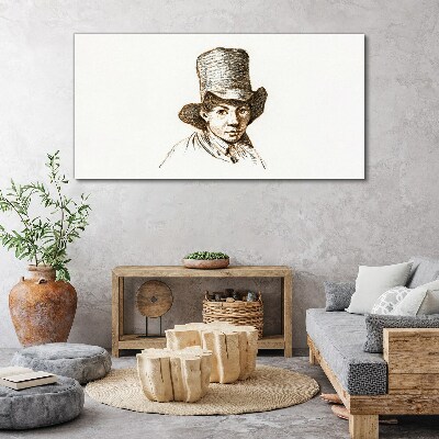 Portrait in a hat Canvas Wall art