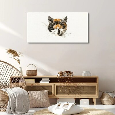 Portrait of a cat in shades of brown Canvas Wall art