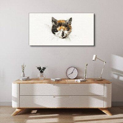 Portrait of a cat in shades of brown Canvas Wall art
