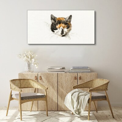 Portrait of a cat in shades of brown Canvas Wall art