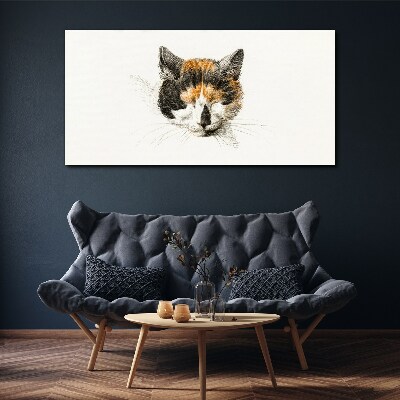 Portrait of a cat in shades of brown Canvas Wall art