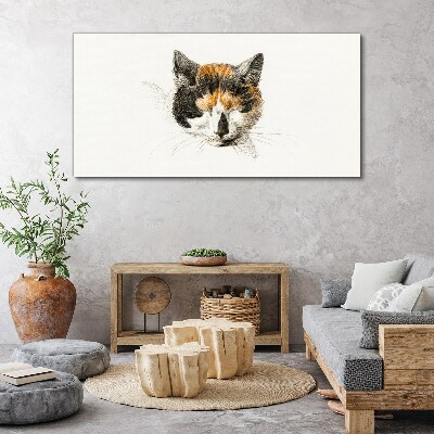 Portrait of a cat in shades of brown Canvas Wall art