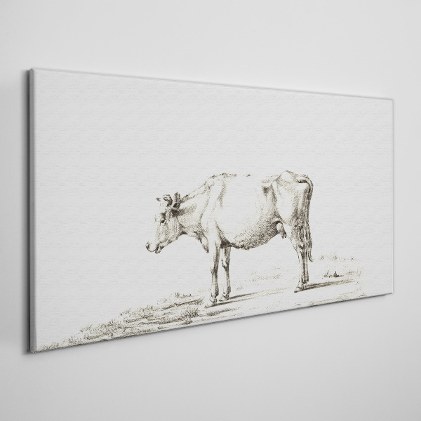 A calm cow against the backdrop of nature Canvas Wall art