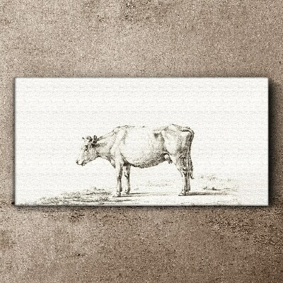 A calm cow against the backdrop of nature Canvas Wall art