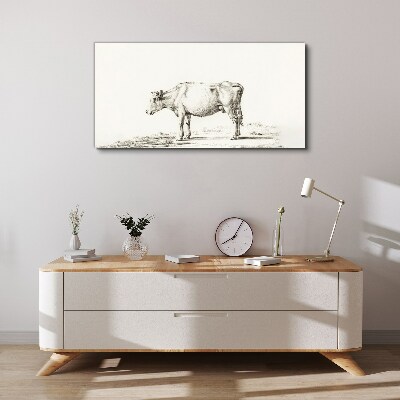 A calm cow against the backdrop of nature Canvas Wall art