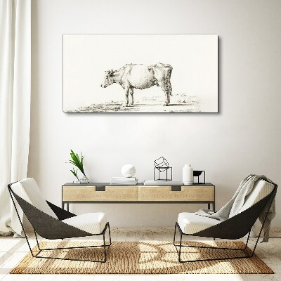A calm cow against the backdrop of nature Canvas Wall art