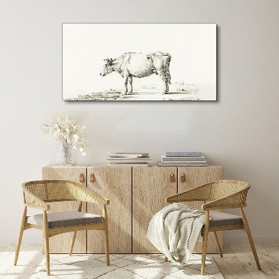 A calm cow against the backdrop of nature Canvas Wall art