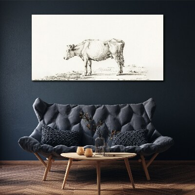 A calm cow against the backdrop of nature Canvas Wall art