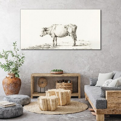 A calm cow against the backdrop of nature Canvas Wall art