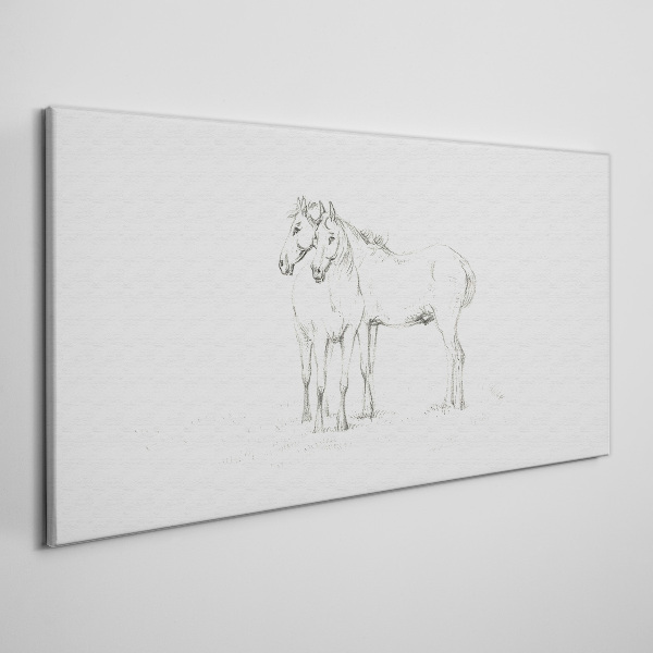 The proximity of horses in the shade Canvas Wall art
