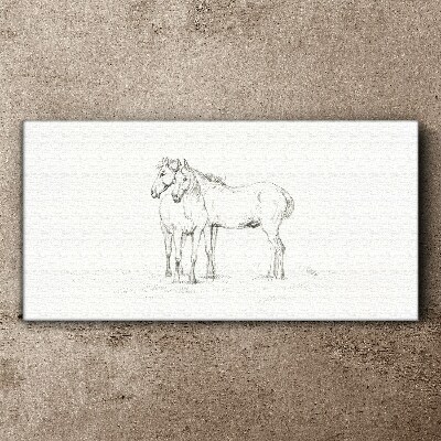 The proximity of horses in the shade Canvas Wall art
