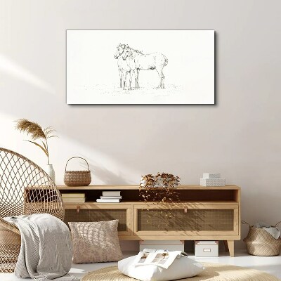 The proximity of horses in the shade Canvas Wall art
