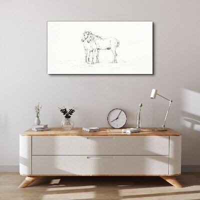 The proximity of horses in the shade Canvas Wall art