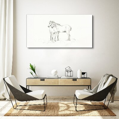 The proximity of horses in the shade Canvas Wall art