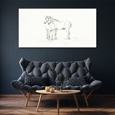 The proximity of horses in the shade Canvas Wall art