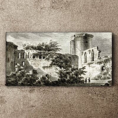 Ruins in the landscape Canvas Wall art