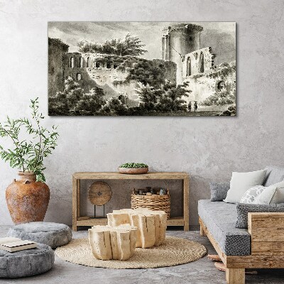 Tree castle soldiers Canvas Wall art