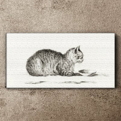 Idyllic cat at the bowl Canvas Wall art