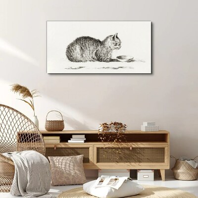 Idyllic cat at the bowl Canvas Wall art