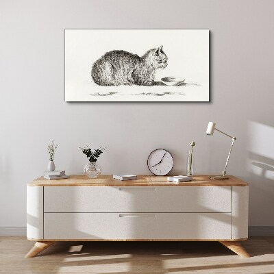 Idyllic cat at the bowl Canvas Wall art