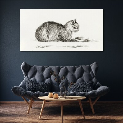 Idyllic cat at the bowl Canvas Wall art