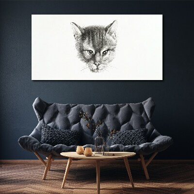 Drawing animal cat Canvas Wall art