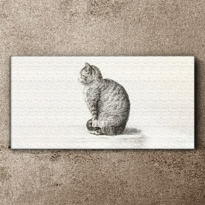 Sitting cat Canvas Wall art