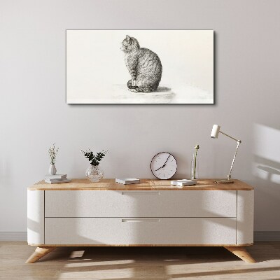 Sitting cat Canvas Wall art