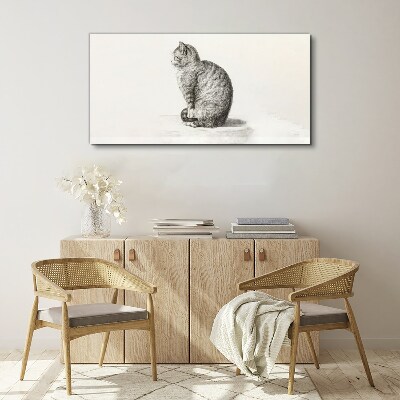 Sitting cat Canvas Wall art