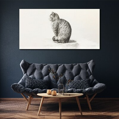 Sitting cat Canvas Wall art