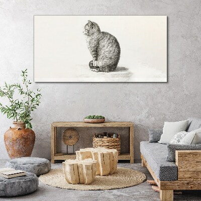 Sitting cat Canvas Wall art