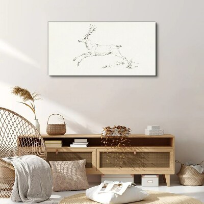 Drawing animal deer Canvas Wall art