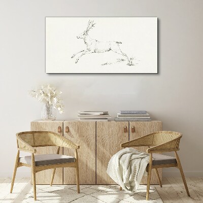 Drawing animal deer Canvas Wall art