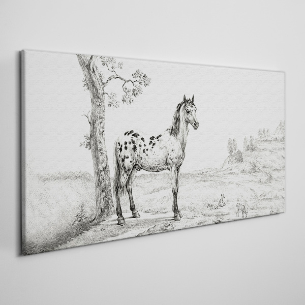 Horses in the landscape Canvas Wall art