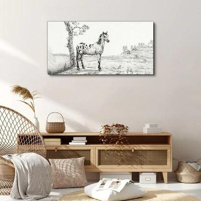 Horses in the landscape Canvas Wall art