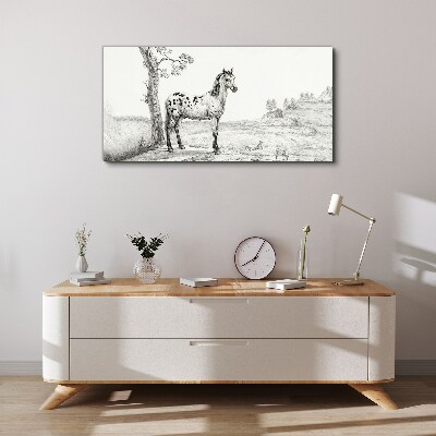 Horses in the landscape Canvas Wall art