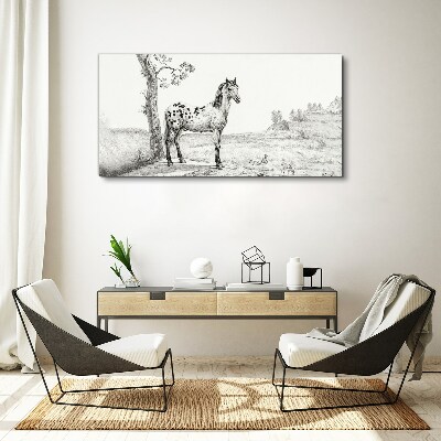 Horses in the landscape Canvas Wall art