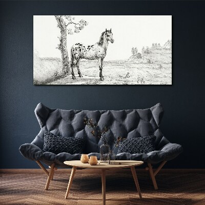 Horses in the landscape Canvas Wall art