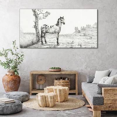 Horses in the landscape Canvas Wall art