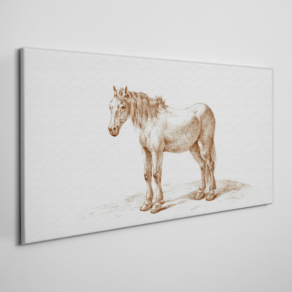 Drawing of a horse in shades of brown Canvas Wall art