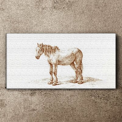 Drawing of a horse in shades of brown Canvas Wall art