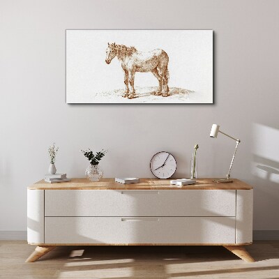Drawing of a horse in shades of brown Canvas Wall art