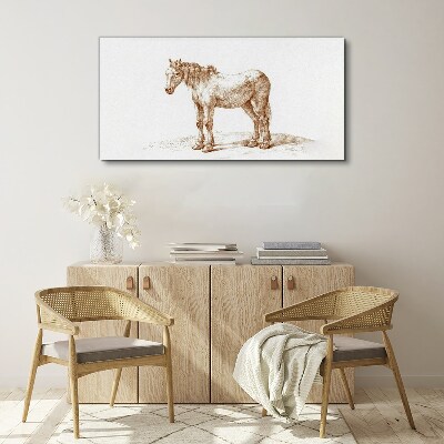 Drawing of a horse in shades of brown Canvas Wall art