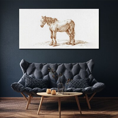 Drawing of a horse in shades of brown Canvas Wall art